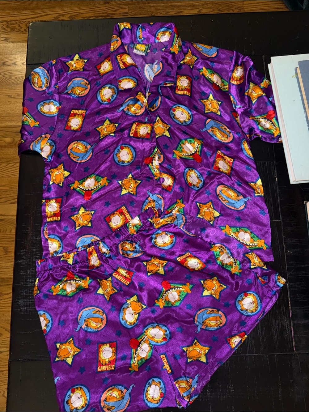 Vintage Garfield Women's Purple Short Sleeve Pajama Set